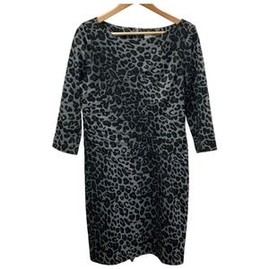 Jessica Simpson Gray and Black Animal Print Dress